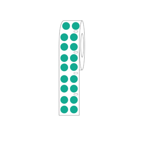 Direct Thermal Cryo 13mm Dots for 2.0ml Tubes/Vials Green Roll Form